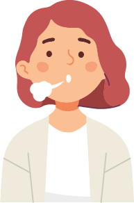 visual of a woman who breathes out